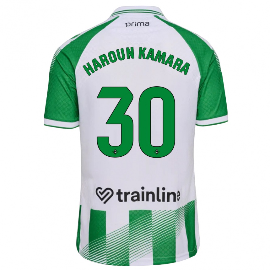 ילדים כדורגל Miguel Haroun Kamara #30 ירוק בהיר שחור לבן ג'רזי ביתית 2026/27
