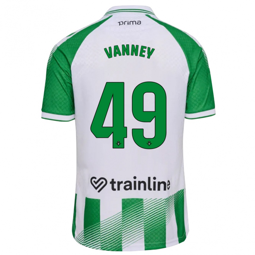 ילדים כדורגל Dylan Vanney #49 ירוק בהיר שחור לבן ג'רזי ביתית 2026/27