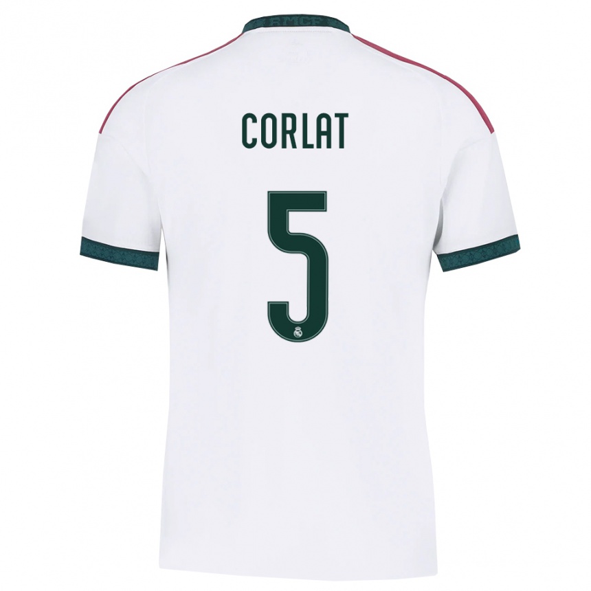 ילדים כדורגל Edu Corlat #5 ירוק כהה לבן אדום ג'רזי ביתית 2026/27