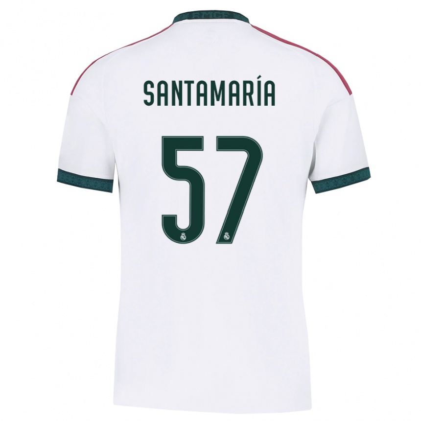 ילדים כדורגל Fran Santamaría #57 ירוק כהה לבן אדום ג'רזי ביתית 2026/27