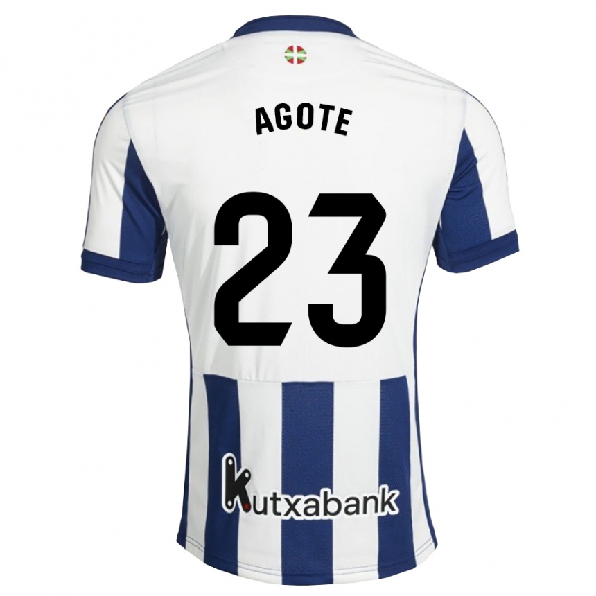 ילדים כדורגל Unax Agote #23 כחול צי זהב ג'רזי ביתית 2026/27 ילדים כדורגל Unax Agote #23 כחול צי זהב ג'רזי ביתית 2026/27