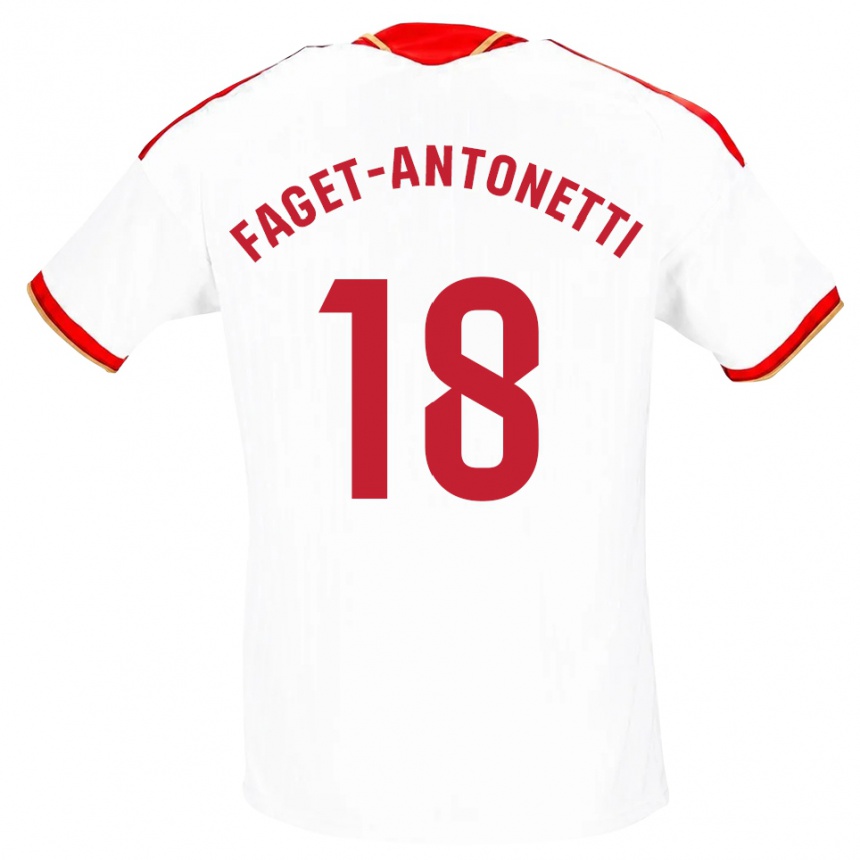 ילדים כדורגל Roméo Faget-Antonetti #18 לבן אדום ג'רזי ביתית 2026/27