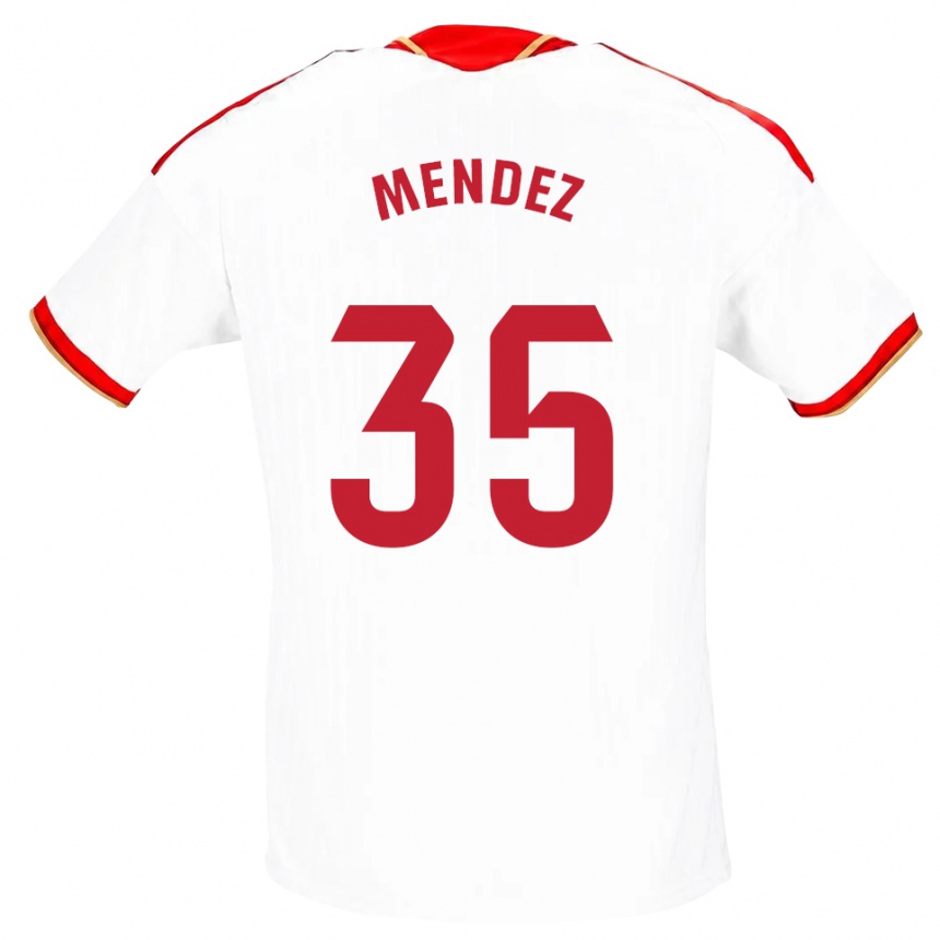 ילדים כדורגל Tomas Mendez #35 לבן אדום ג'רזי ביתית 2026/27