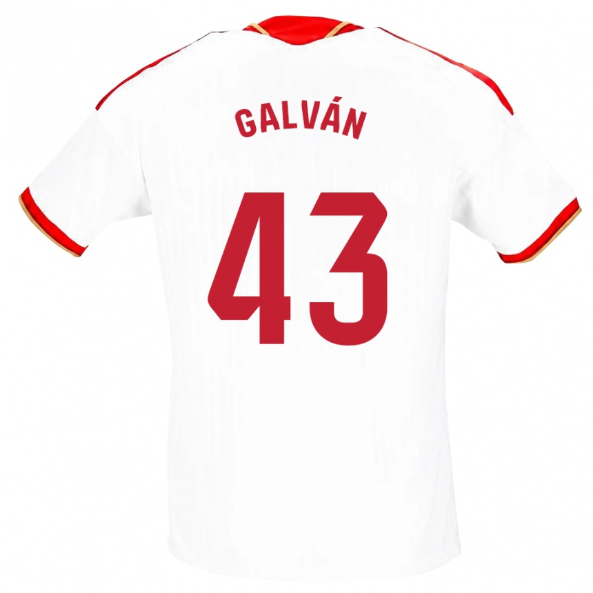ילדים כדורגל Arnaudis Galván #43 לבן אדום ג'רזי ביתית 2026/27