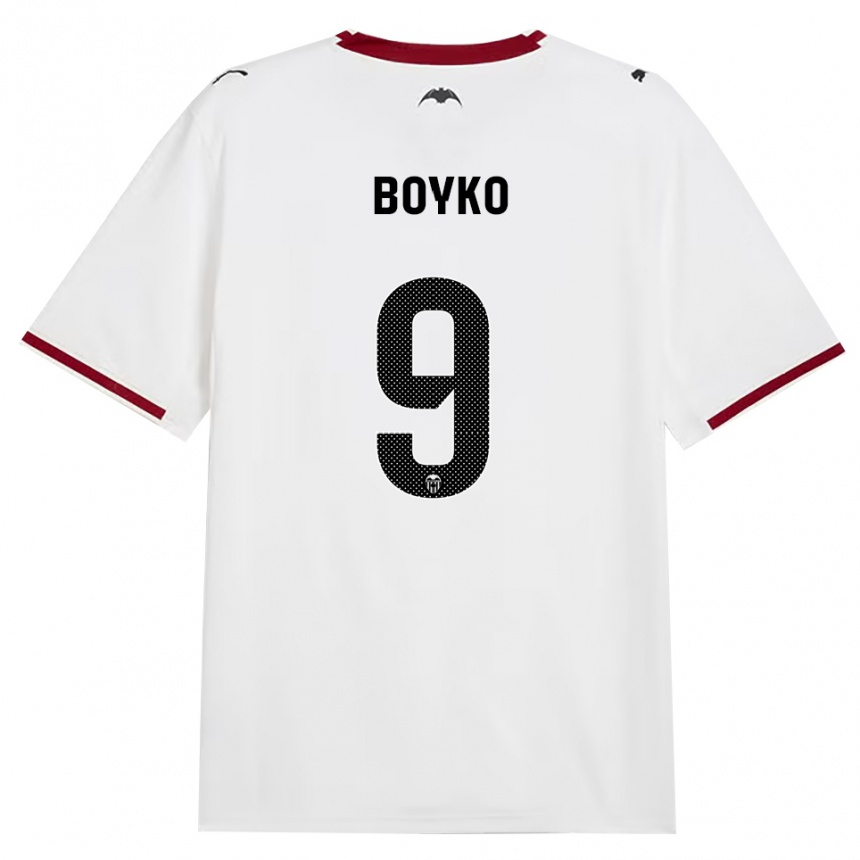 ילדים כדורגל Yaroslav Boyko #9 שחור לבן אדום צהוב ג'רזי ביתית 2026/27