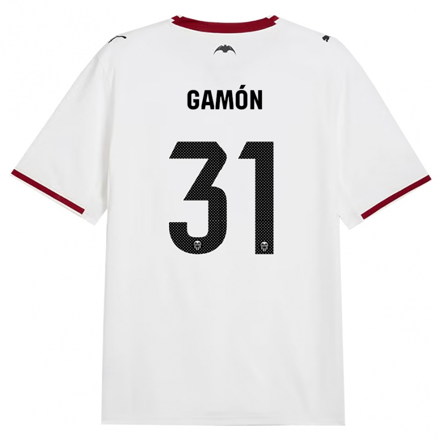 ילדים כדורגל Rodrigo Gamón #31 שחור לבן אדום צהוב ג'רזי ביתית 2026/27