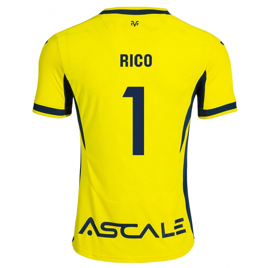 ילדים כדורגל Leo Rico #1 צהוב שחור אדום ג'רזי ביתית 2026/27