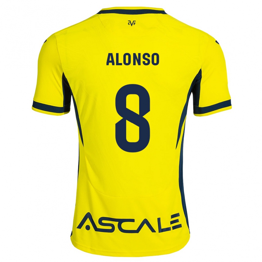 ילדים כדורגל Rodri Alonso #8 צהוב שחור אדום ג'רזי ביתית 2026/27