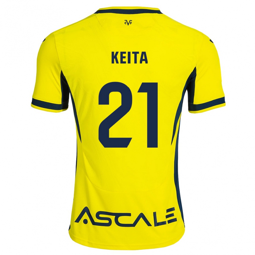 ילדים כדורגל Manfa Keita #21 צהוב שחור אדום ג'רזי ביתית 2026/27