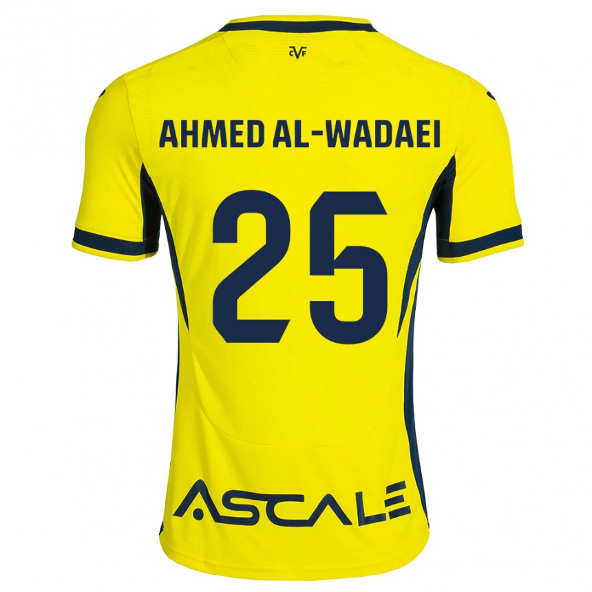 ילדים כדורגל Sayed Ahmed Al-Wadaei #25 צהוב שחור אדום ג'רזי ביתית 2026/27 ילדים כדורגל Sayed Ahmed Al-Wadaei #25 צהוב שחור אדום ג'רזי ביתית 2026/27