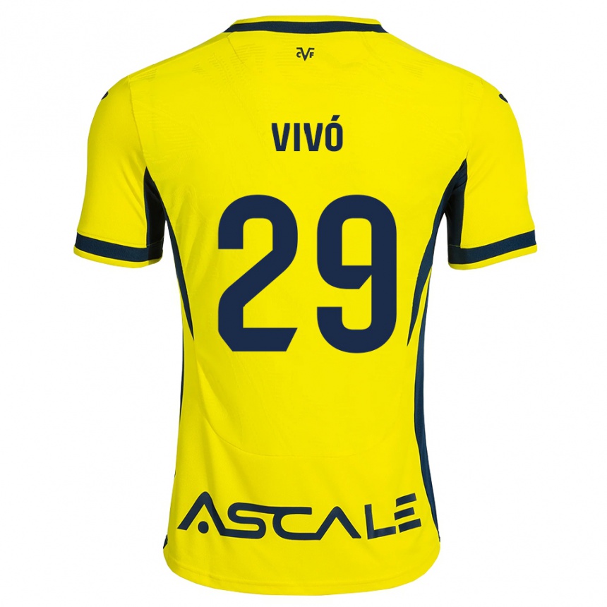 ילדים כדורגל Adrián Vivó #29 צהוב שחור אדום ג'רזי ביתית 2026/27