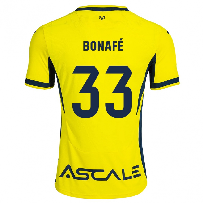 ילדים כדורגל César Bonafé #33 צהוב שחור אדום ג'רזי ביתית 2026/27