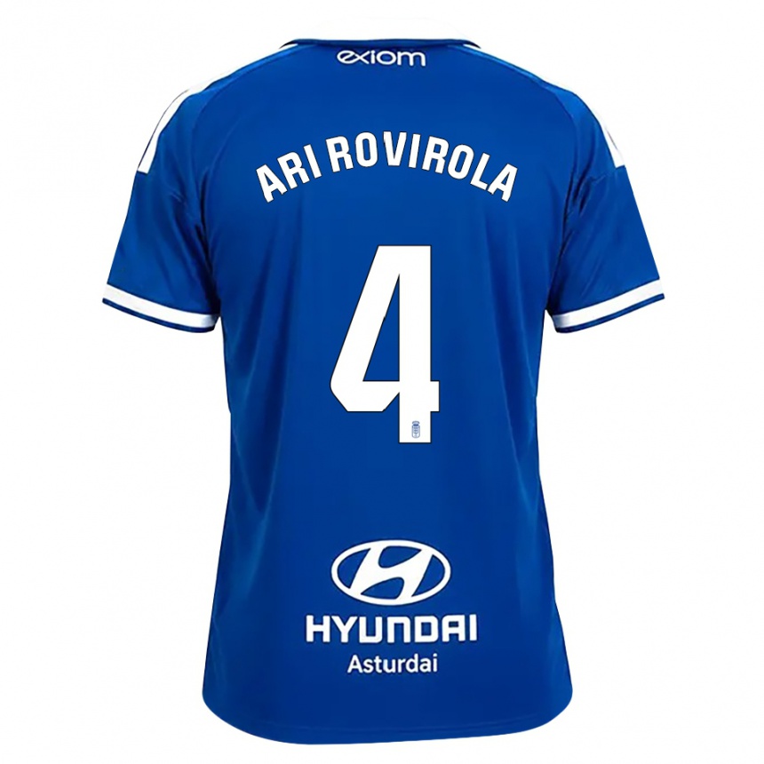ילדים כדורגל Ari Rovirola #4 כחול בינוני לבן ג'רזי ביתית 2026/27