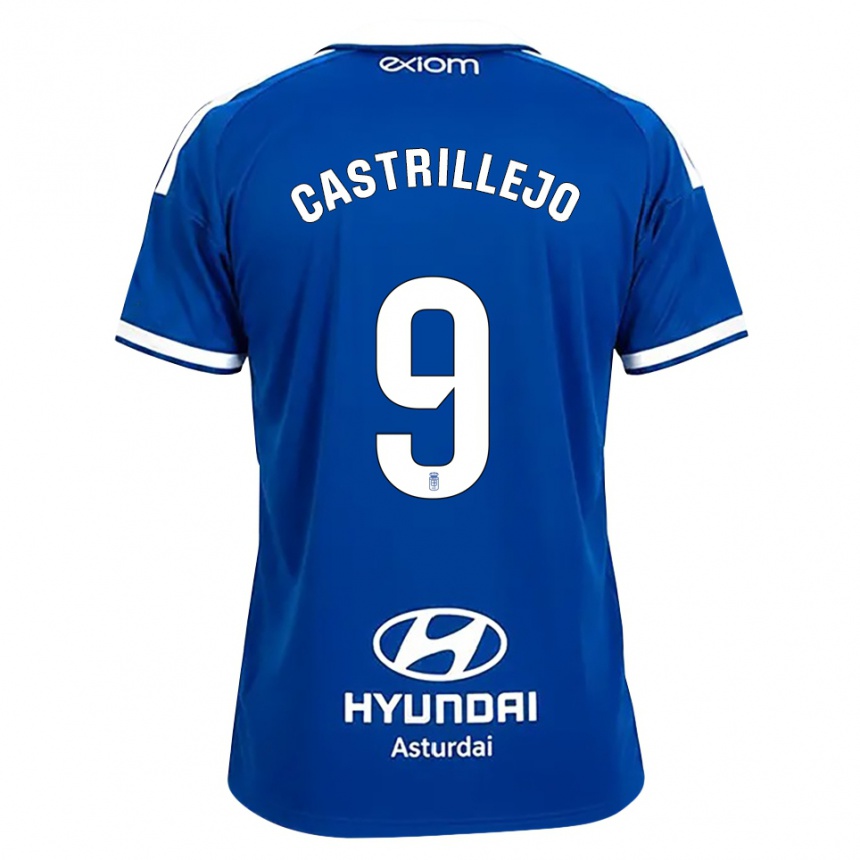 ילדים כדורגל Guillermo Castrillejo #9 כחול בינוני לבן ג'רזי ביתית 2026/27