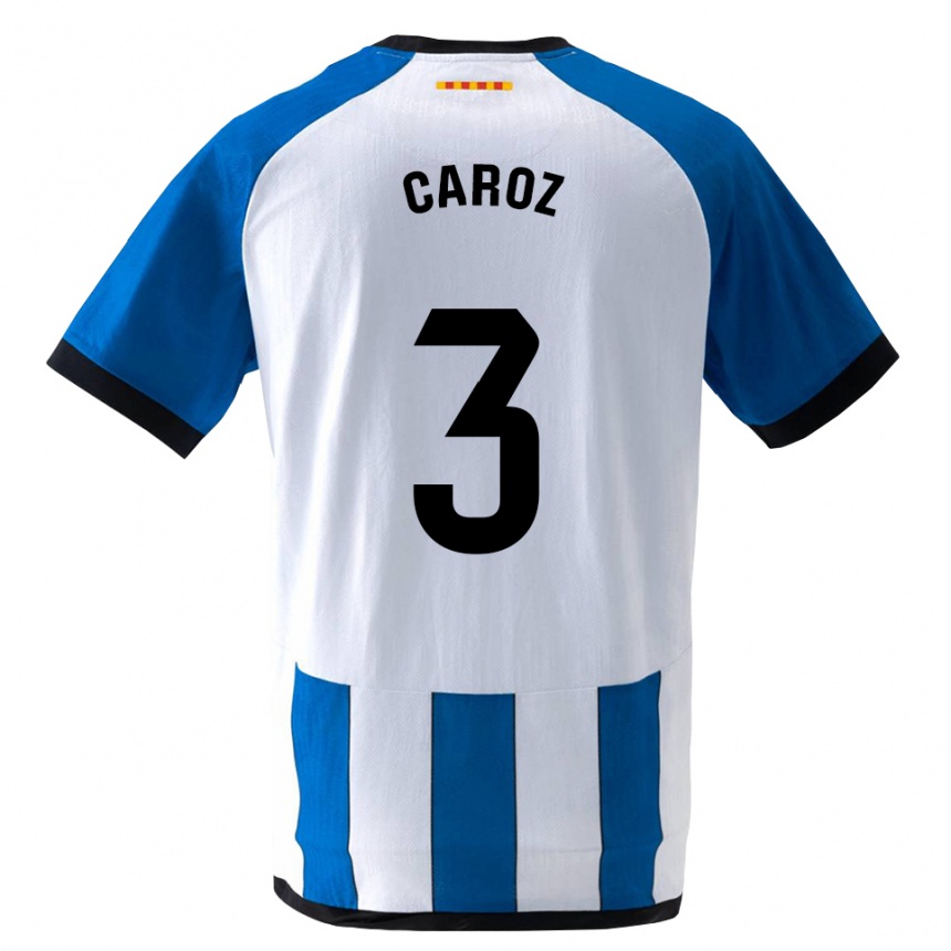 ילדים כדורגל Hugo Caroz #3 כחול לבן מלכותי ג'רזי ביתית 2026/27