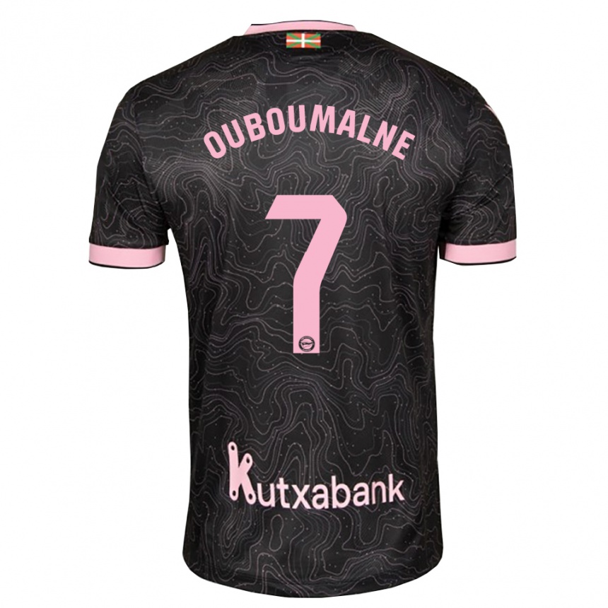 ילדים כדורגל Ibra Ouboumalne #7 שחור ורוד הרחק ג'רזי 2026/27