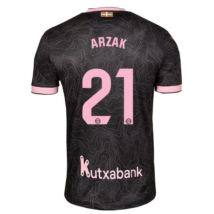 ילדים כדורגל Andoni Arzak #21 שחור ורוד הרחק ג'רזי 2026/27