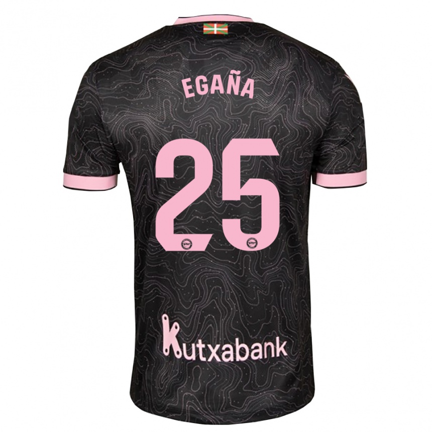 ילדים כדורגל Eider Egaña #25 שחור ורוד הרחק ג'רזי 2026/27