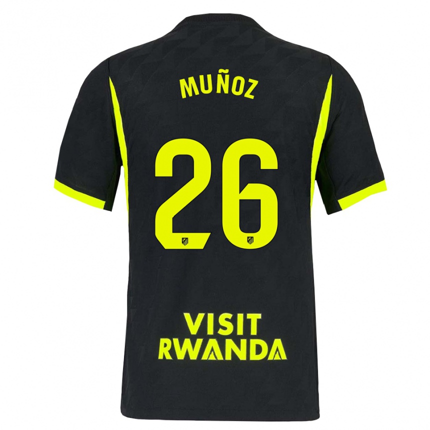 ילדים כדורגל איזן מוניוס אלבארס #26 ירוק בהיר שחור הרחק ג'רזי 2026/27
