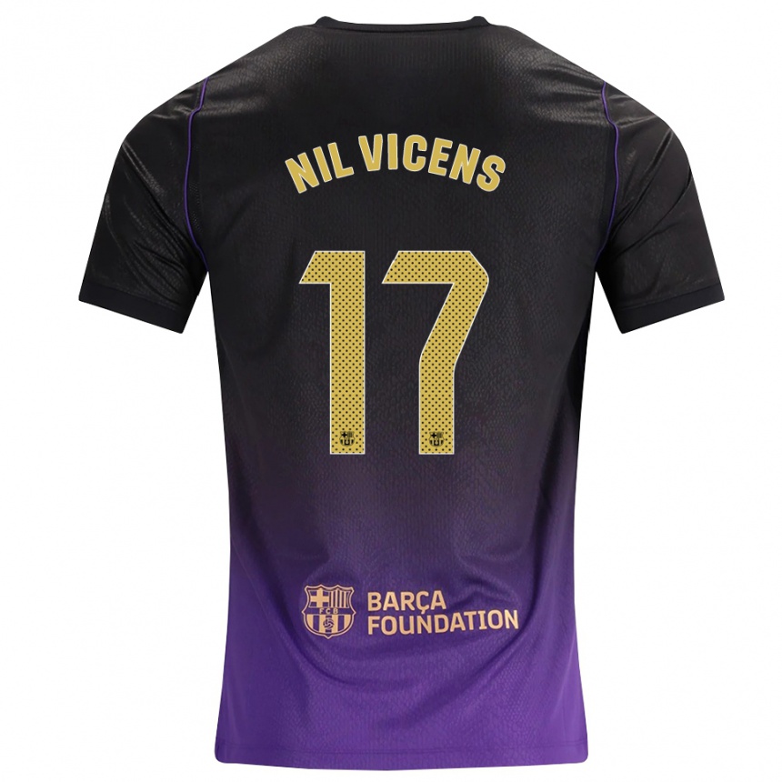ילדים כדורגל Nil Vicens #17 סגול צהוב שחור הרחק ג'רזי 2026/27
