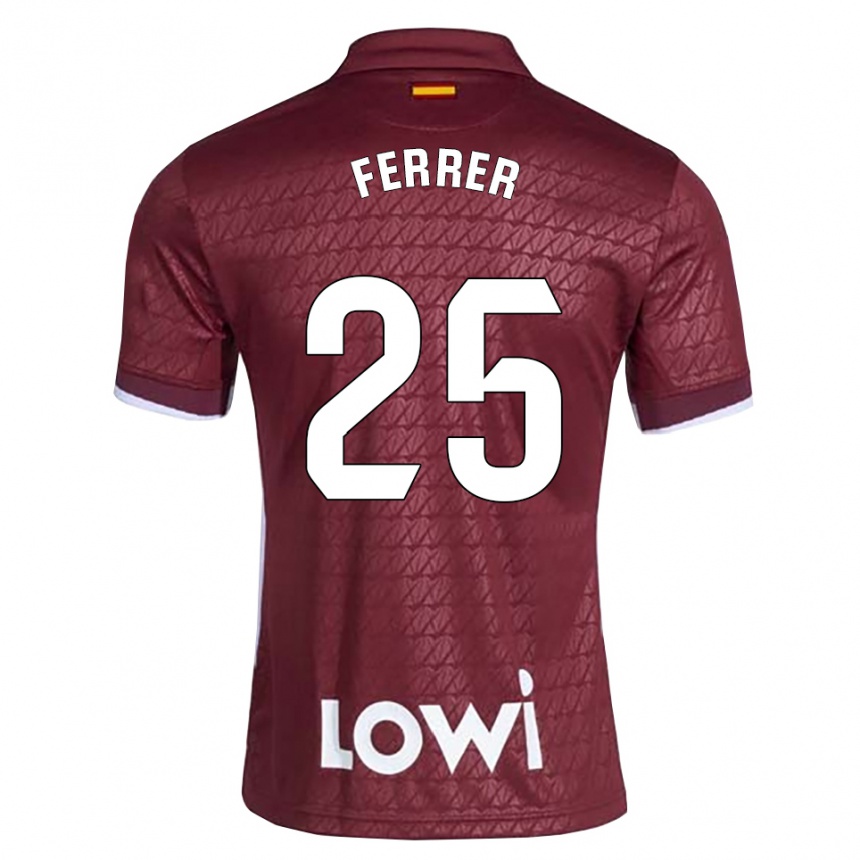 ילדים כדורגל Diego Ferrer #25 אדום כהה לבן הרחק ג'רזי 2026/27
