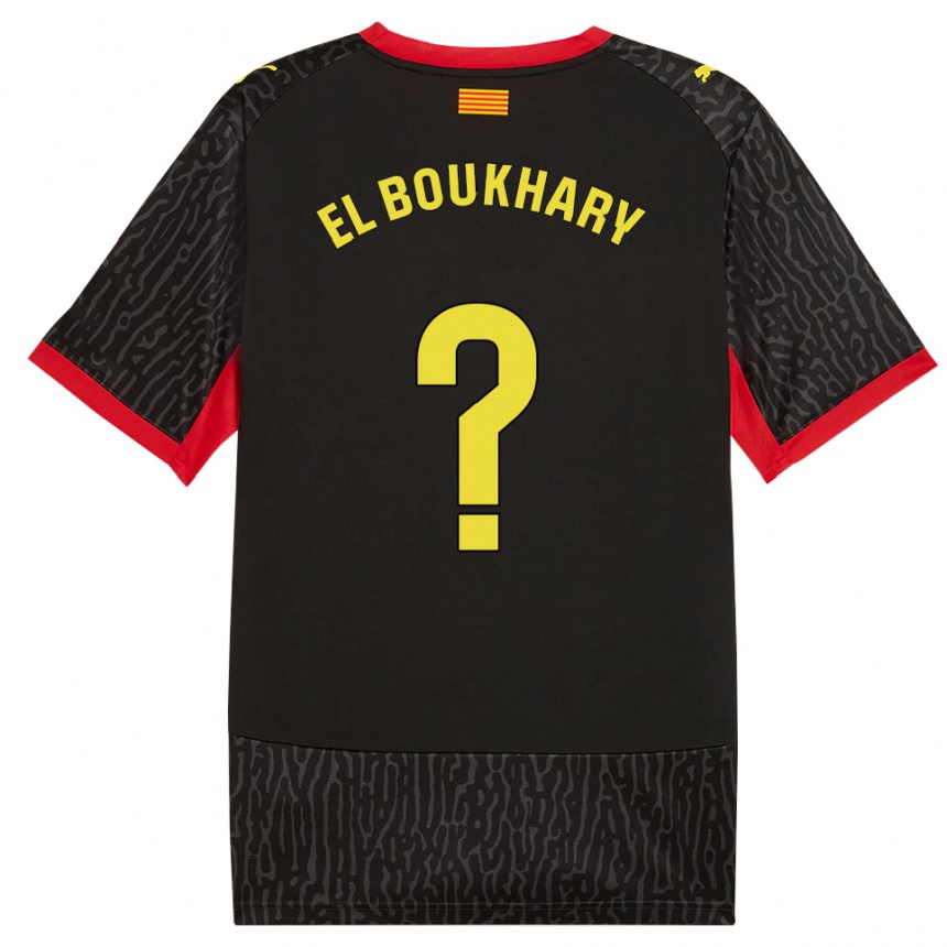 ילדים כדורגל Abdellah El Boukhary #0 שחור צהוב אדום הרחק ג'רזי 2026/27
