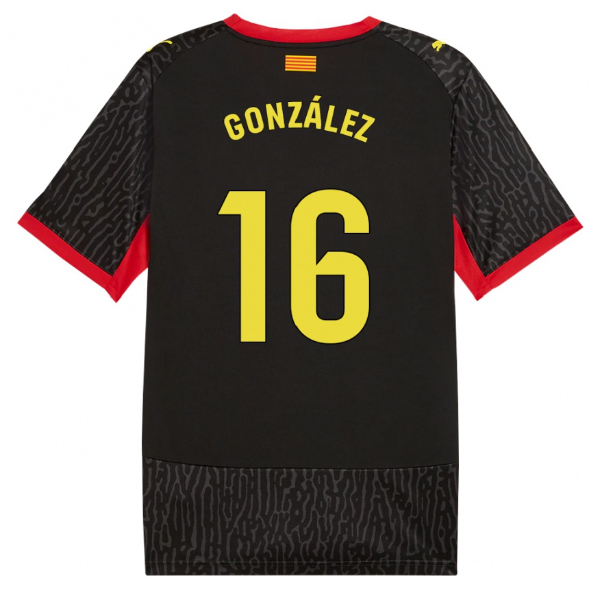ילדים כדורגל Lau González #16 שחור צהוב אדום הרחק ג'רזי 2026/27