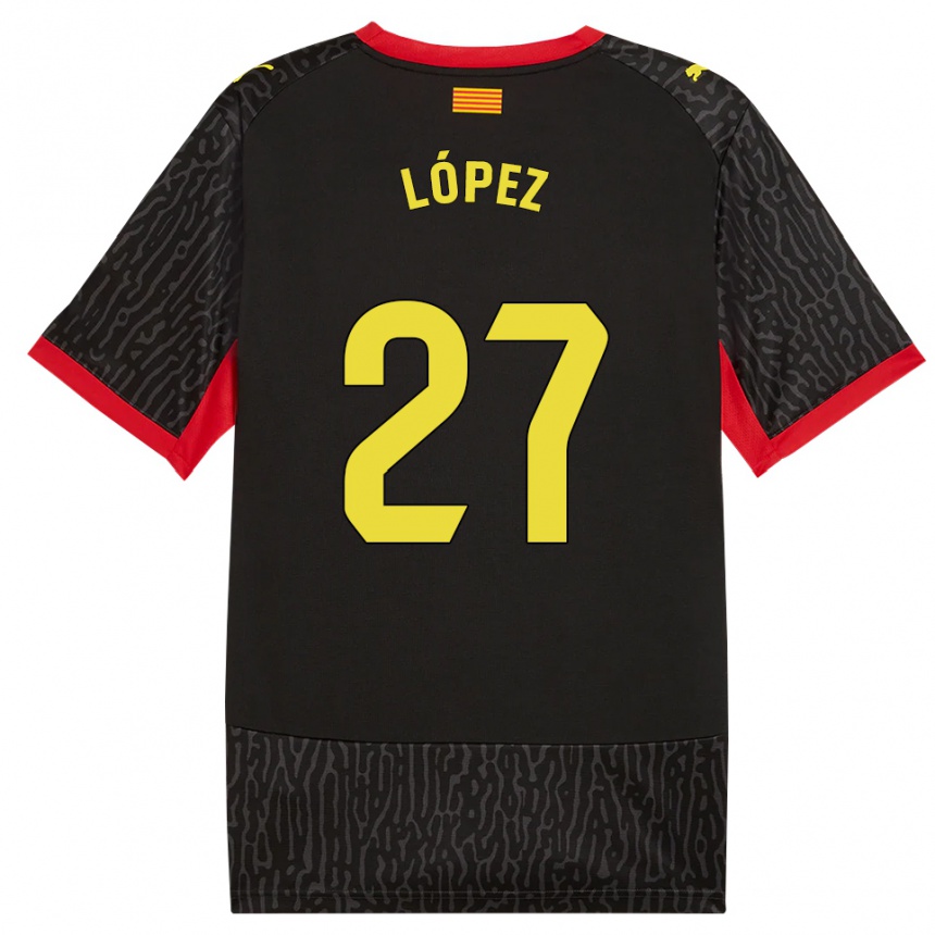 ילדים כדורגל Toni López #27 שחור צהוב אדום הרחק ג'רזי 2026/27
