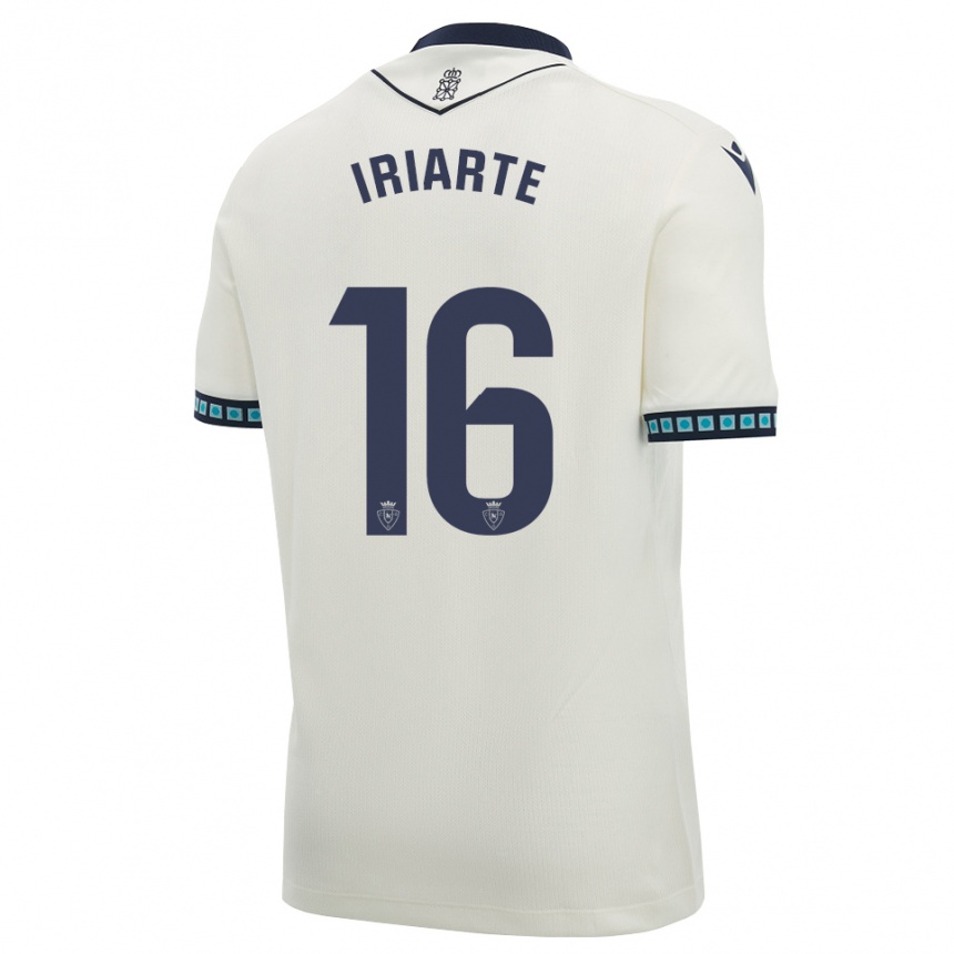 ילדים כדורגל Hodei Iriarte #16 לבן שחור כחול שמיים בהיר הרחק ג'רזי 2026/27