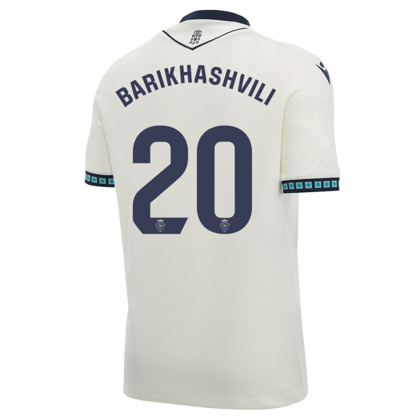 ילדים כדורגל Nika Barikhashvili #20 לבן שחור כחול שמיים בהיר הרחק ג'רזי 2026/27