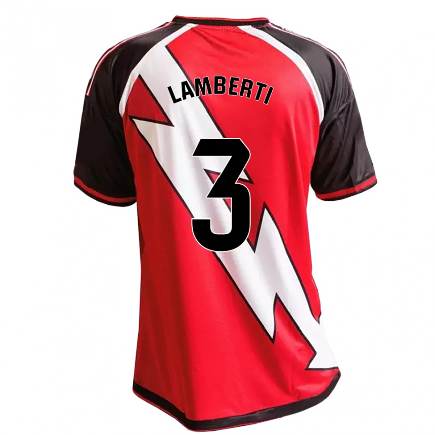 ילדים כדורגל Luca Lamberti #3 לבן אדום שחור הרחק ג'רזי 2026/27