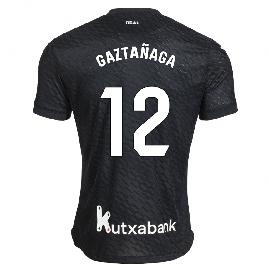 ילדים כדורגל Julen Gaztañaga #12 שחור לבן הרחק ג'רזי 2026/27