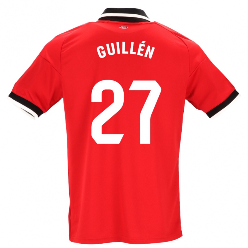 ילדים כדורגל Nico Guillén #27 לבן אדום שחור הרחק ג'רזי 2026/27 ילדים כדורגל Nico Guillén #27 לבן אדום שחור הרחק ג'רזי 2026/27
