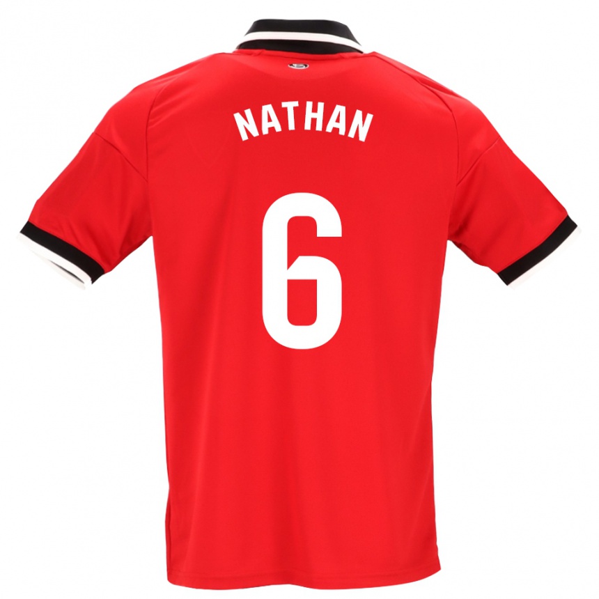 ילדים כדורגל Nathan Sánchez #6 לבן אדום שחור הרחק ג'רזי 2026/27