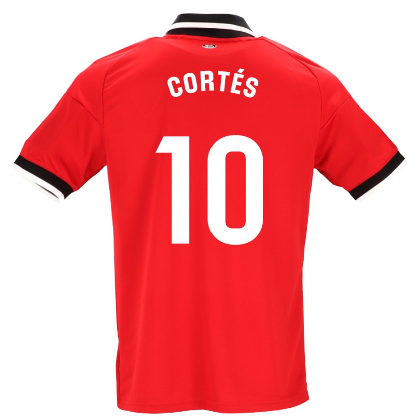 ילדים כדורגל Millaray Cortés #10 לבן אדום שחור הרחק ג'רזי 2026/27