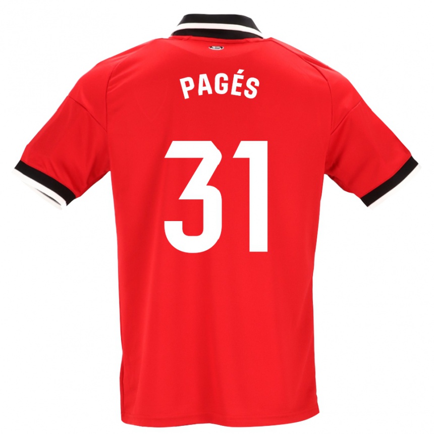 ילדים כדורגל Lukas Pagés #31 לבן אדום שחור הרחק ג'רזי 2026/27