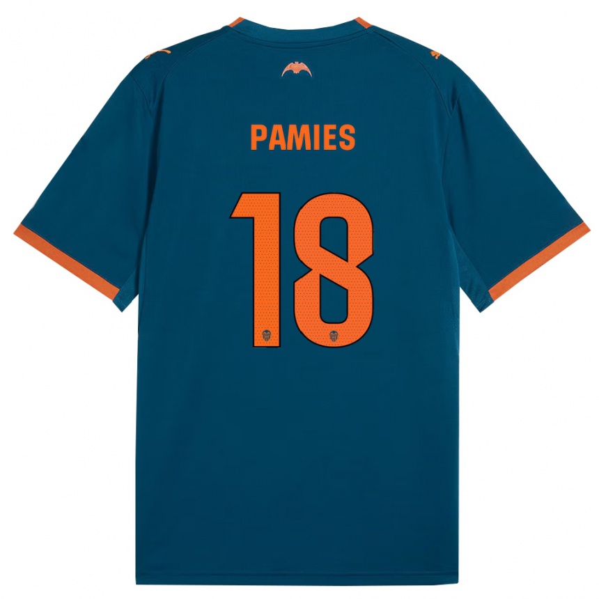 ילדים כדורגל Javi Pamies #18 כחול דודג' כתום הרחק ג'רזי 2026/27