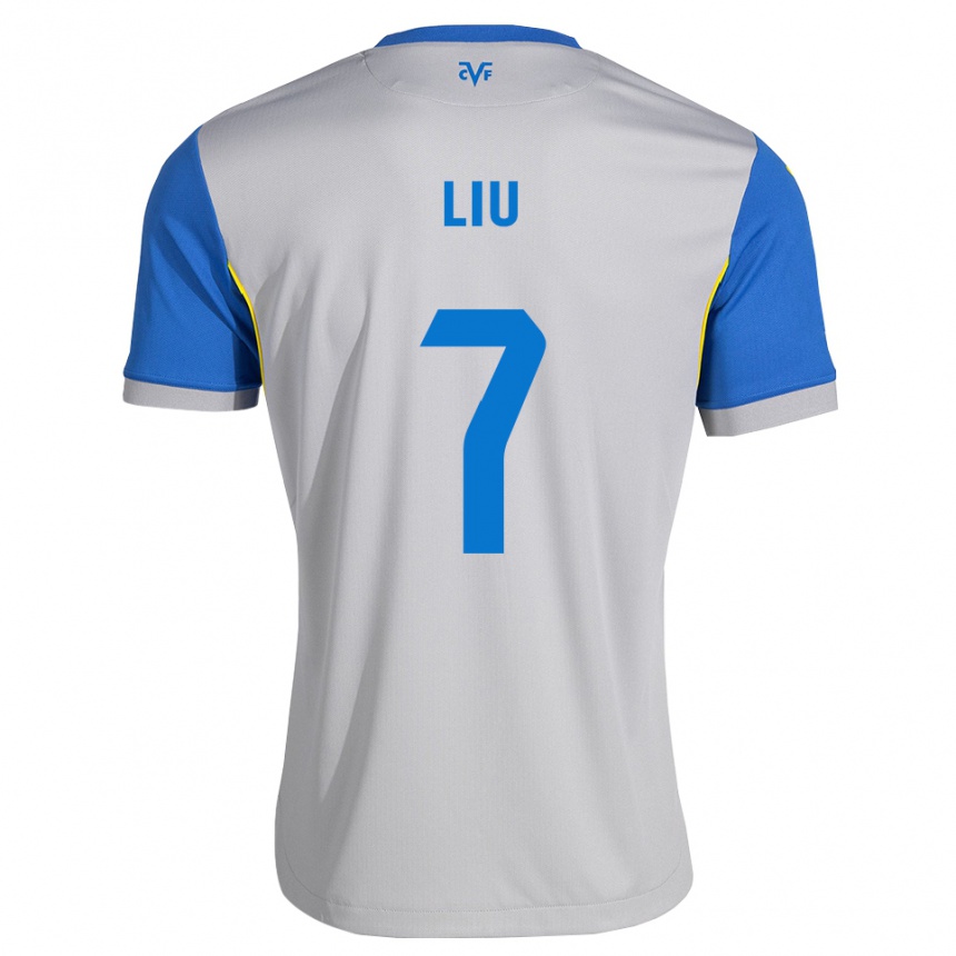 ילדים כדורגל Kaiyuan Liu #7 כחול דודג' אפור הרחק ג'רזי 2026/27