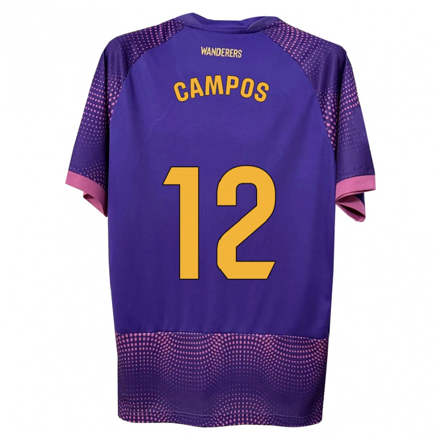 ילדים כדורגל Álex Campos #12 לבן ורוד סגול הרחק ג'רזי 2026/27