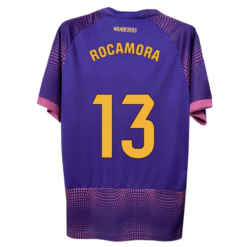 ילדים כדורגל María Rocamora Díaz #13 לבן ורוד סגול הרחק ג'רזי 2026/27