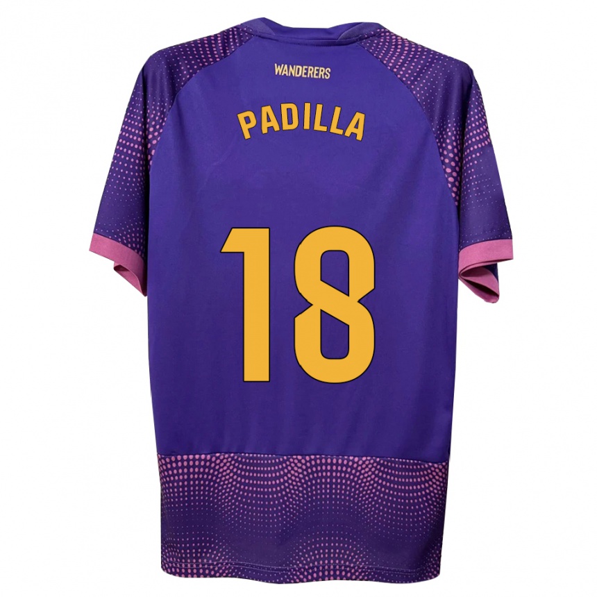ילדים כדורגל Álvaro Padilla #18 לבן ורוד סגול הרחק ג'רזי 2026/27
