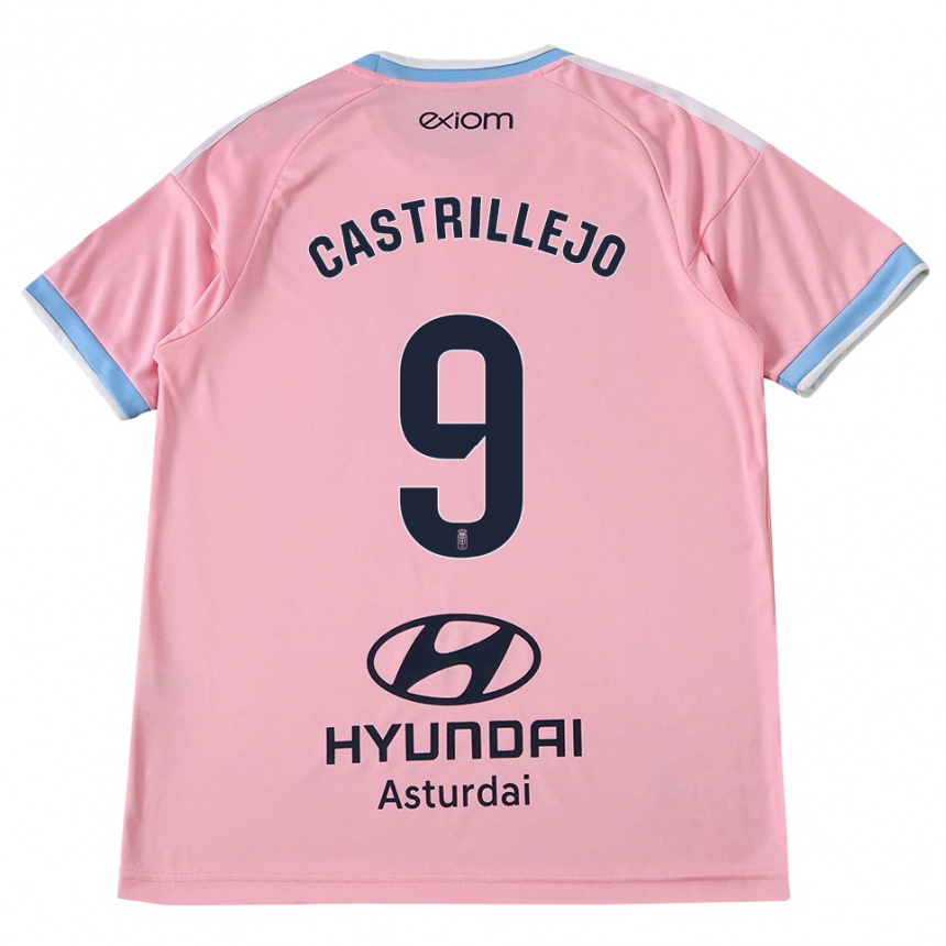 ילדים כדורגל Guillermo Castrillejo #9 כחול תירס ורוד הרחק ג'רזי 2026/27