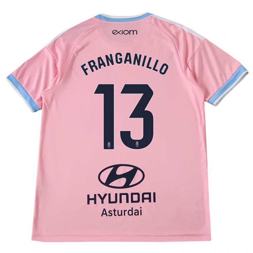 ילדים כדורגל Samu Franganillo #13 כחול תירס ורוד הרחק ג'רזי 2026/27