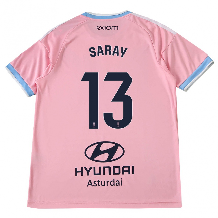 ילדים כדורגל Saray Vázquez Alonso #13 כחול תירס ורוד הרחק ג'רזי 2026/27