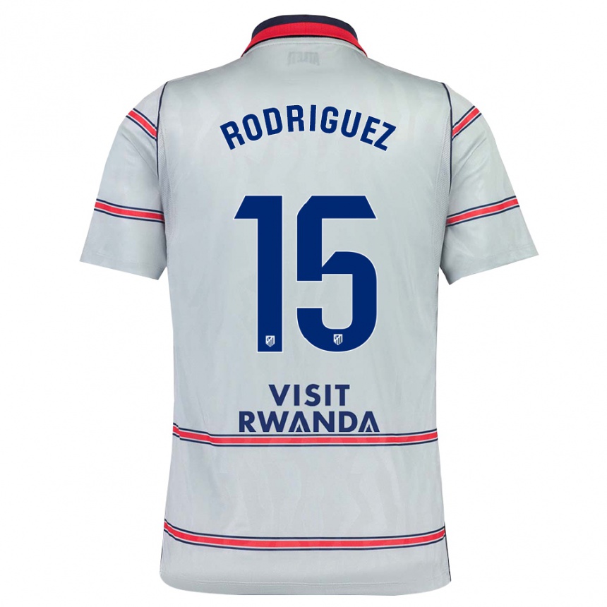 ילדים כדורגל Cinta Rodríguez #15 אפור אדום כחול צי ג'רזי קיט שלישי 2026/27