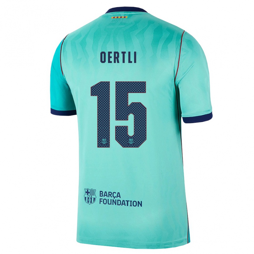 ילדים כדורגל Lorenzo Oertli #15 אקווה טורקיז מלכותי כחול ג'רזי קיט שלישי 2026/27