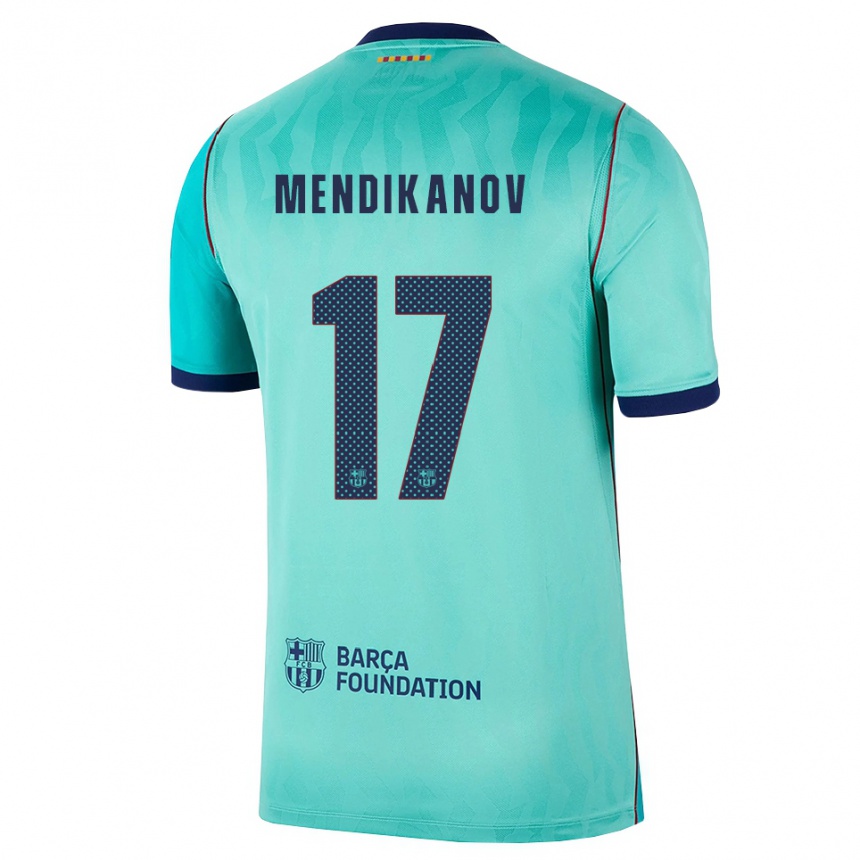 ילדים כדורגל Karim Mendikanov #17 אקווה טורקיז מלכותי כחול ג'רזי קיט שלישי 2026/27