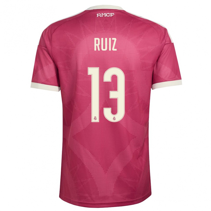 ילדים כדורגל גיירמו רואיז #13 אדום סגול חיוור לבן ג'רזי קיט שלישי 2026/27