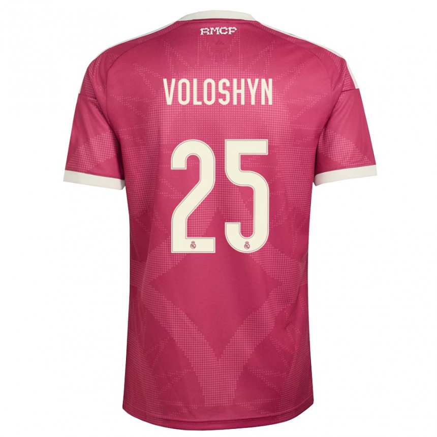 ילדים כדורגל Ilya Voloshyn #25 אדום סגול חיוור לבן ג'רזי קיט שלישי 2026/27