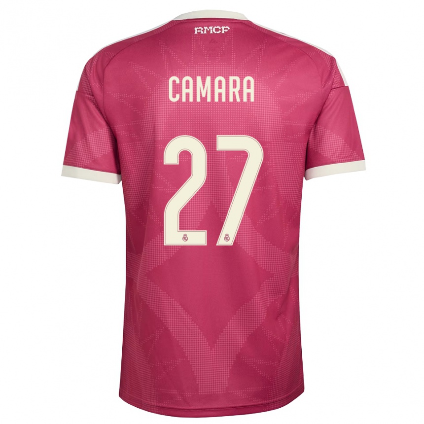 ילדים כדורגל Kalifa Camara #27 אדום סגול חיוור לבן ג'רזי קיט שלישי 2026/27